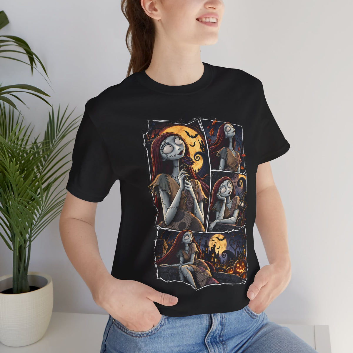 Nightmare Collage T-Shirt — Cartoon Skeleton Halloween Tee
