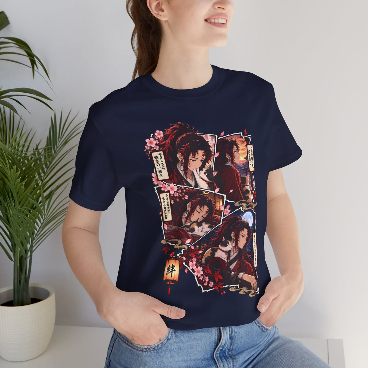 Yoriichi Anime Collage T-Shirt | Japanese Cherry Blossom Warrior Art Tee