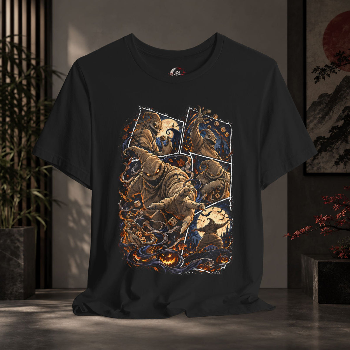 Halloween Grim Reaper Mosaic Graphic Tee – Dark Gothic Death Design