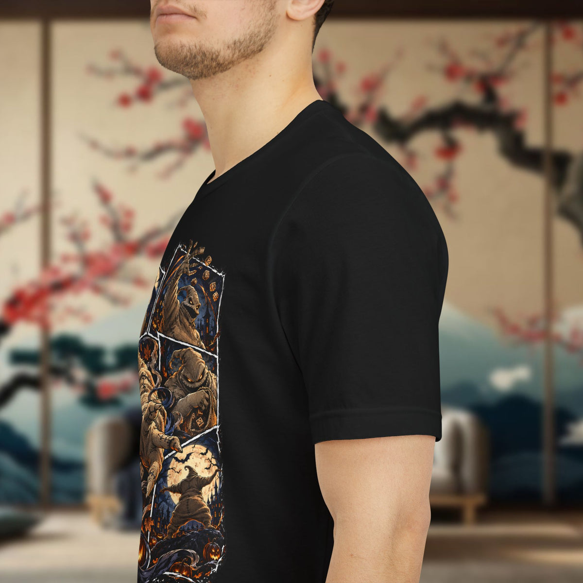 Halloween Grim Reaper Mosaic Graphic Tee – Dark Gothic Death Design