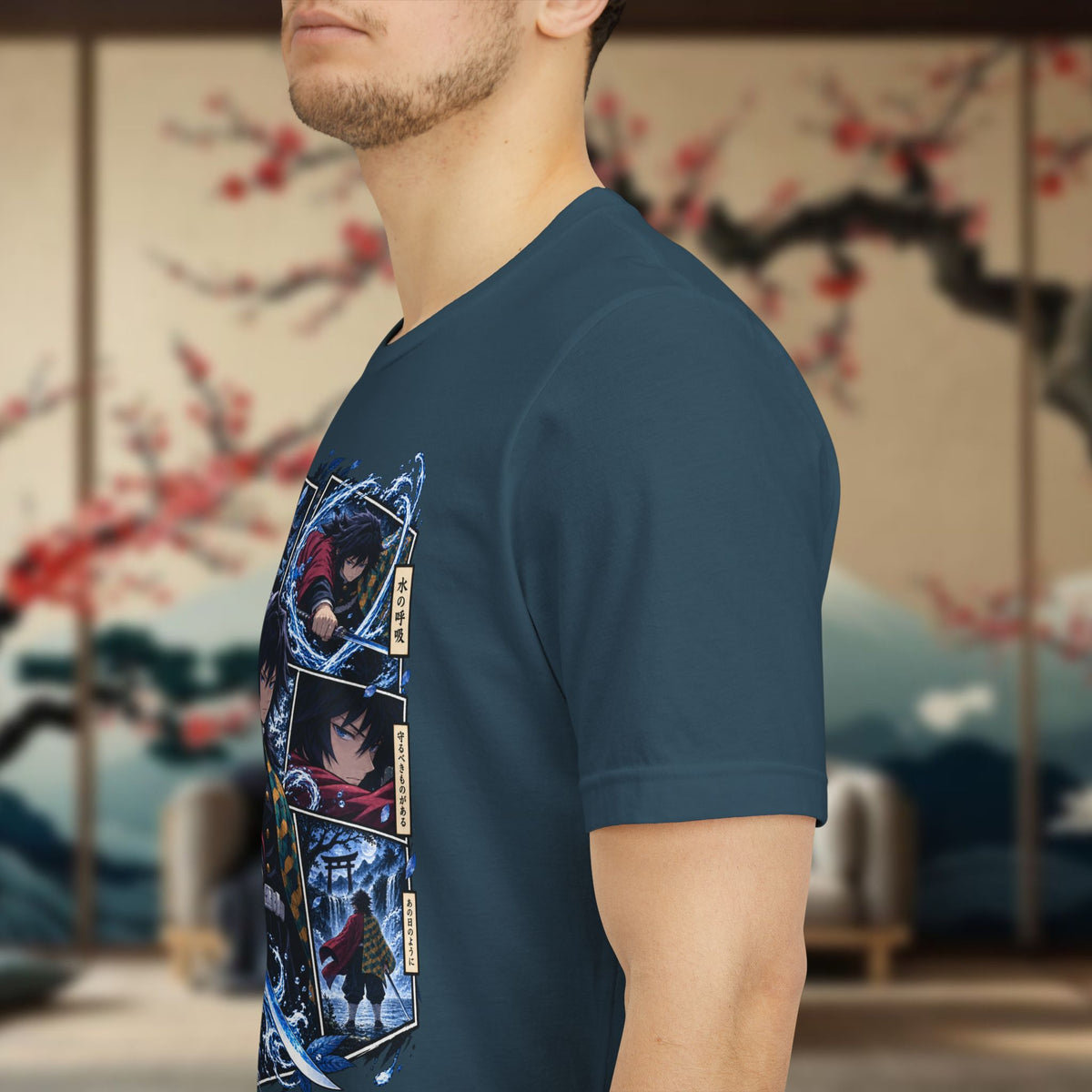 Tomioka Panel T-Shirt | Japanese Cherry Blossom Art