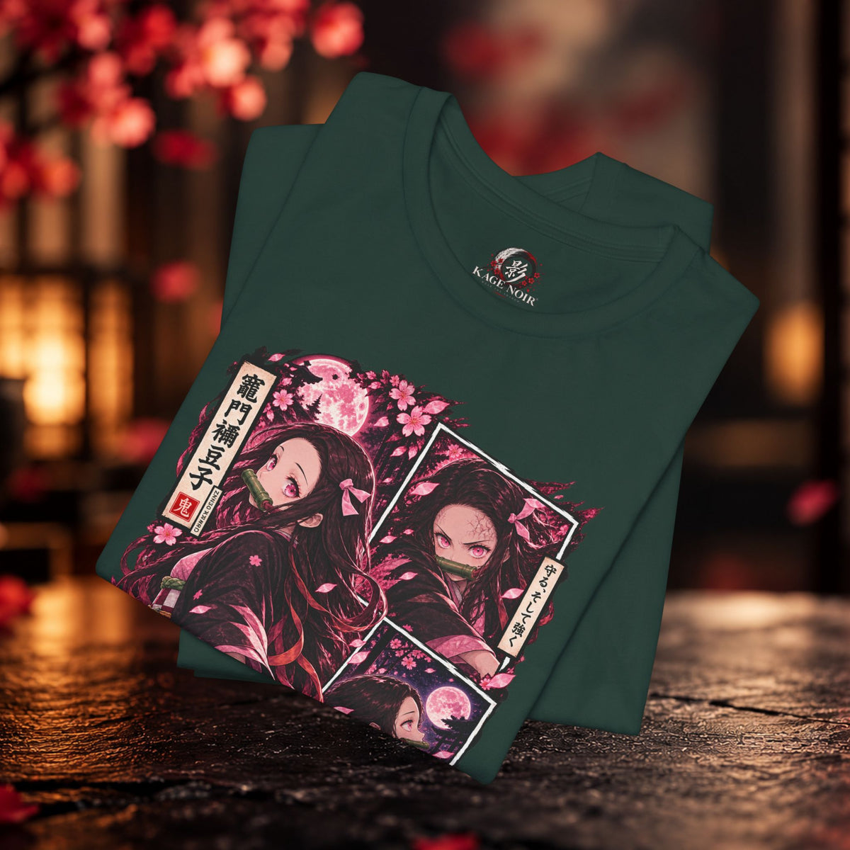 Nezuko Anime Panel Tee | Japanese Floral Demon Slayer Style Shirt