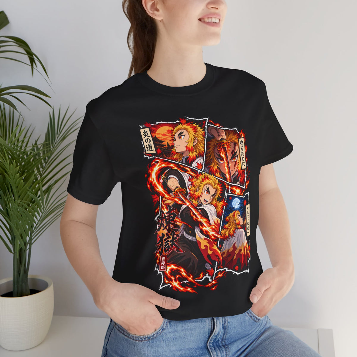 Rengoku Anime Panel Tee | Short Sleeve T-Shirt